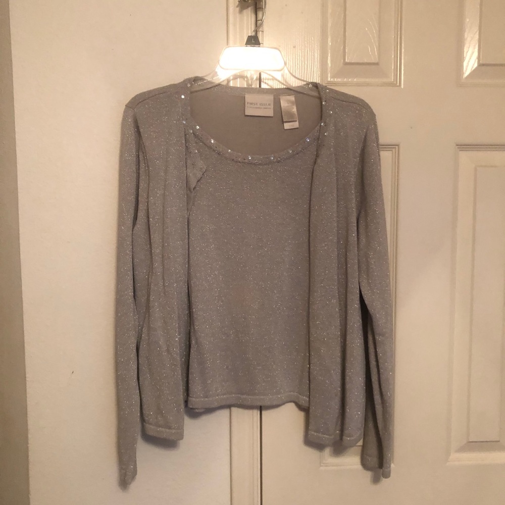 Sparkly Sweater with built-in undershirt